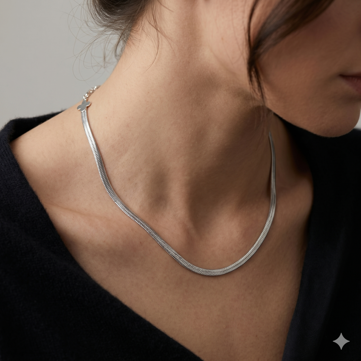 Silberfarbene Schlangenkette Für Damen