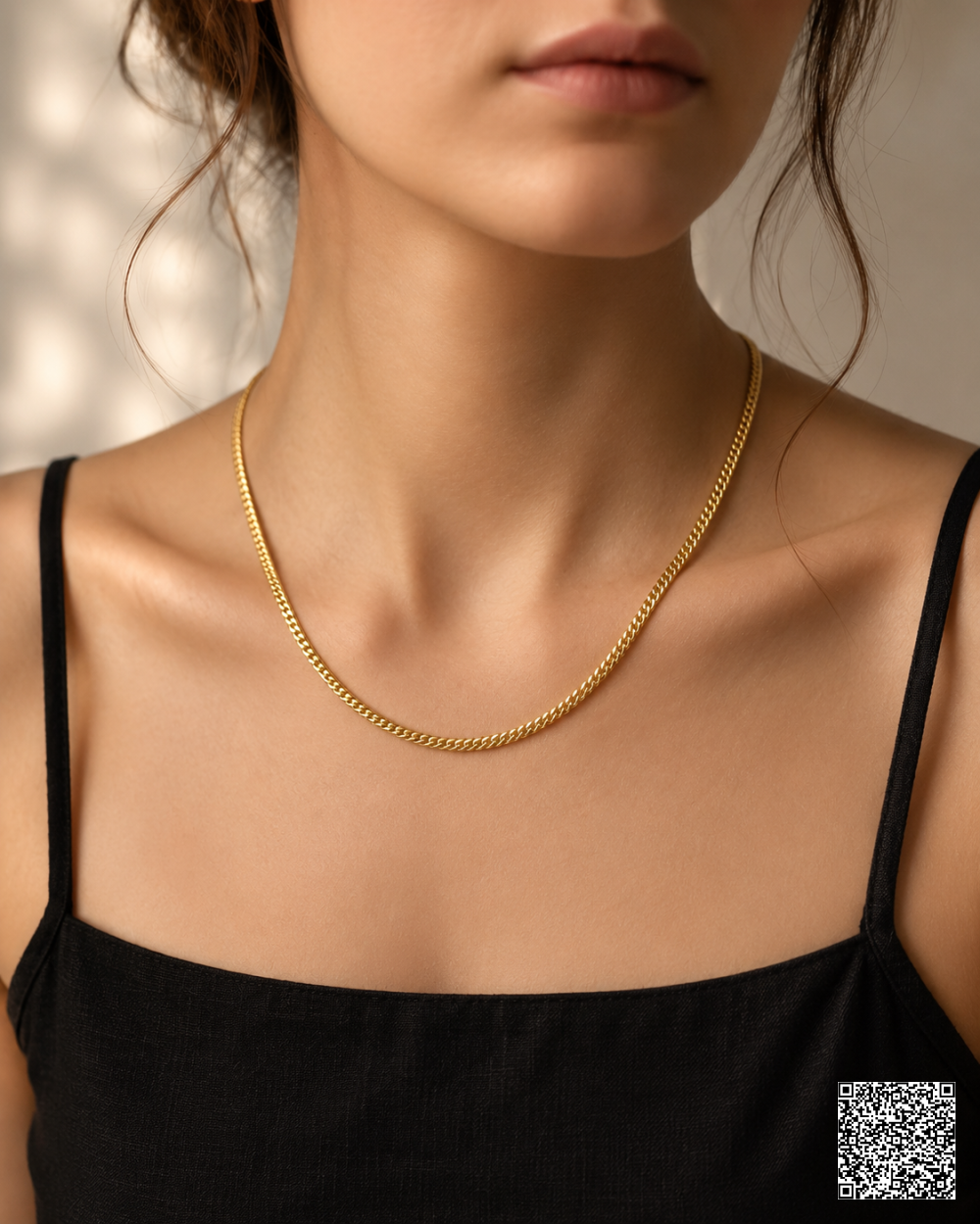 Goldene Herringbone Halskette Elegante Damen Gliederkette