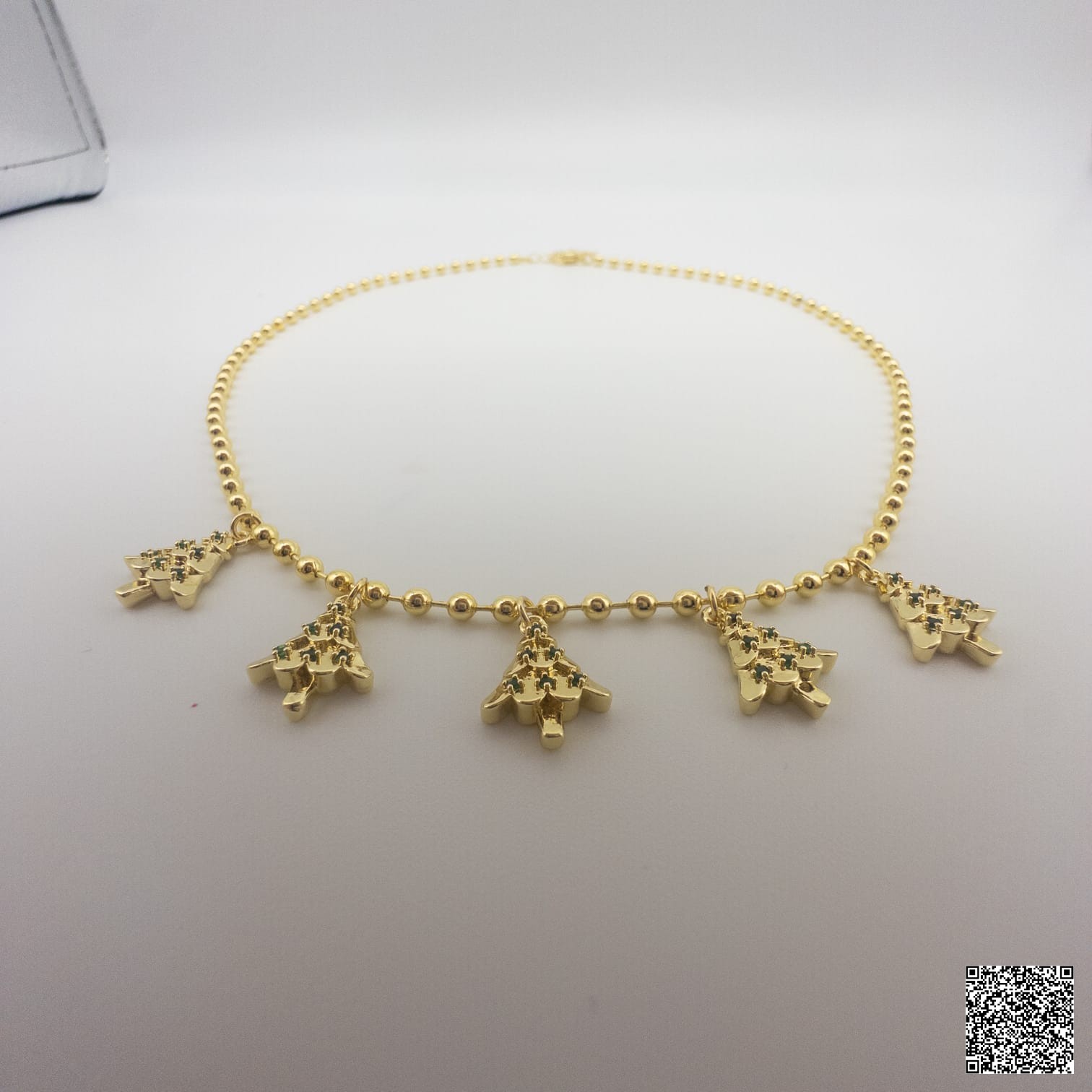 Elegante Weihnachtsbaum Halskette In Gold Damenkette Mit Fünf