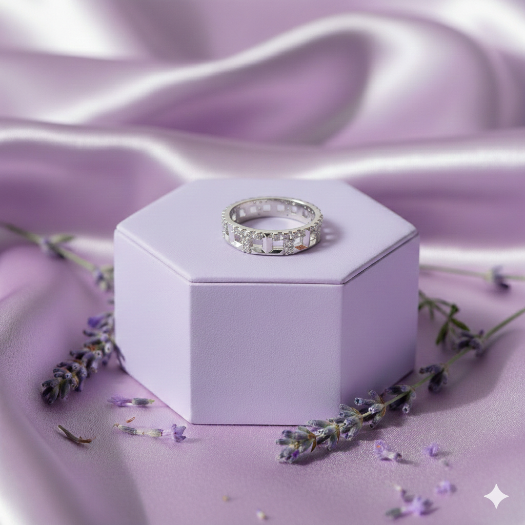 Eleganter Zirkonia-Eternity-Ring In Silberoptik