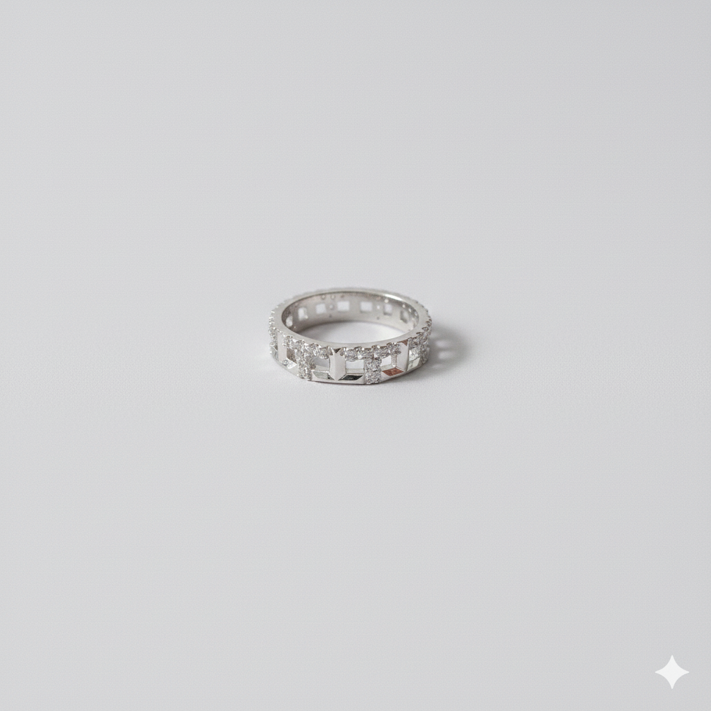 Eleganter Zirkonia-Eternity-Ring In Silberoptik