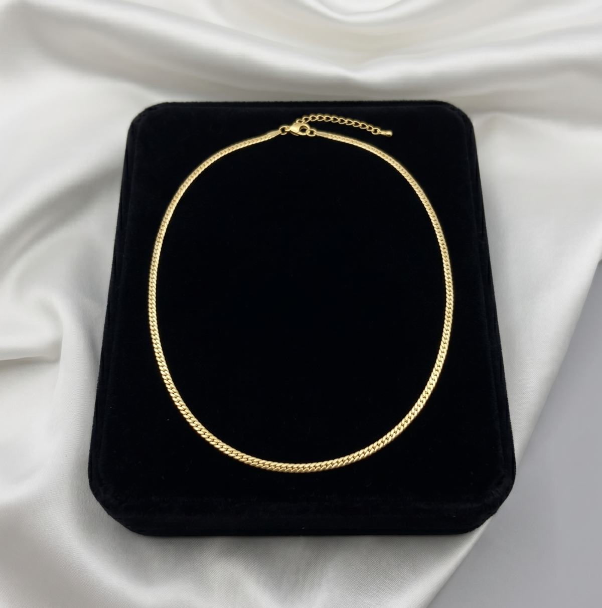 Vergoldete Schlangenkette Für Damen Elegante Flache Halskette Im