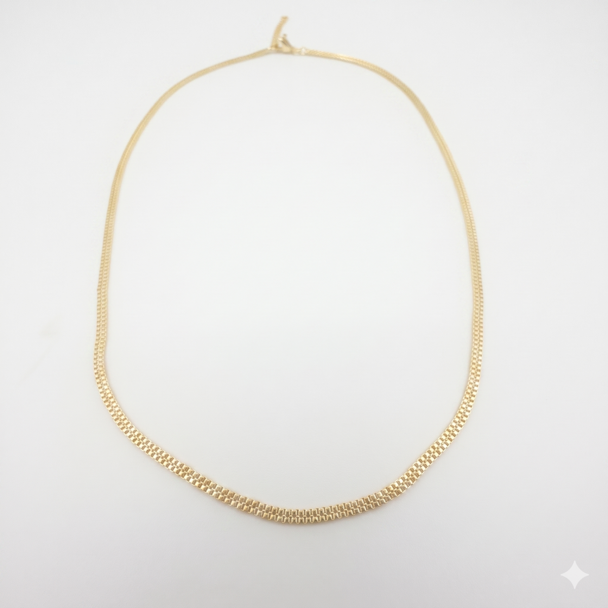 Elegante Goldfarbene Mesh-Halskette Für Damen Minimalistische