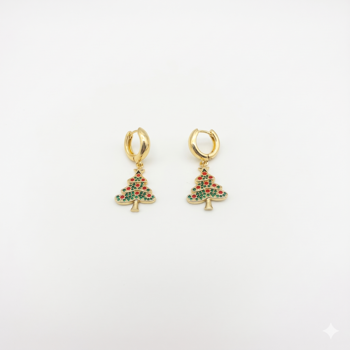 Goldfarbene Weihnachtsbaum Ohrringe Festlicher Damen Modeschmuck