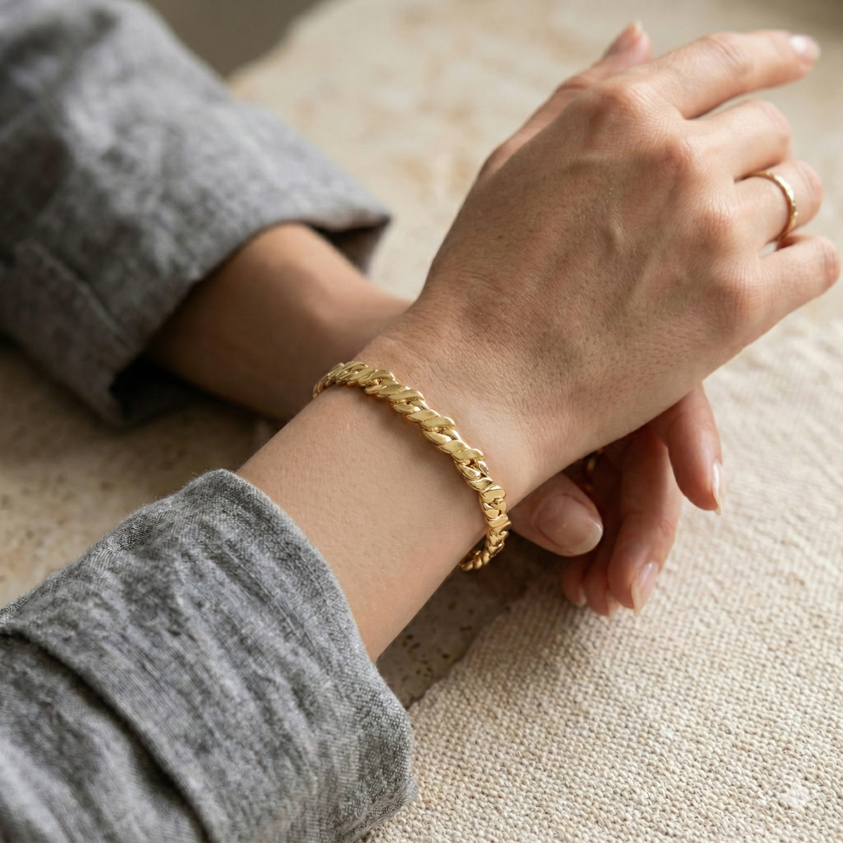 Verstellbarer Herz Armreif Gold/Silber Damen Armspange