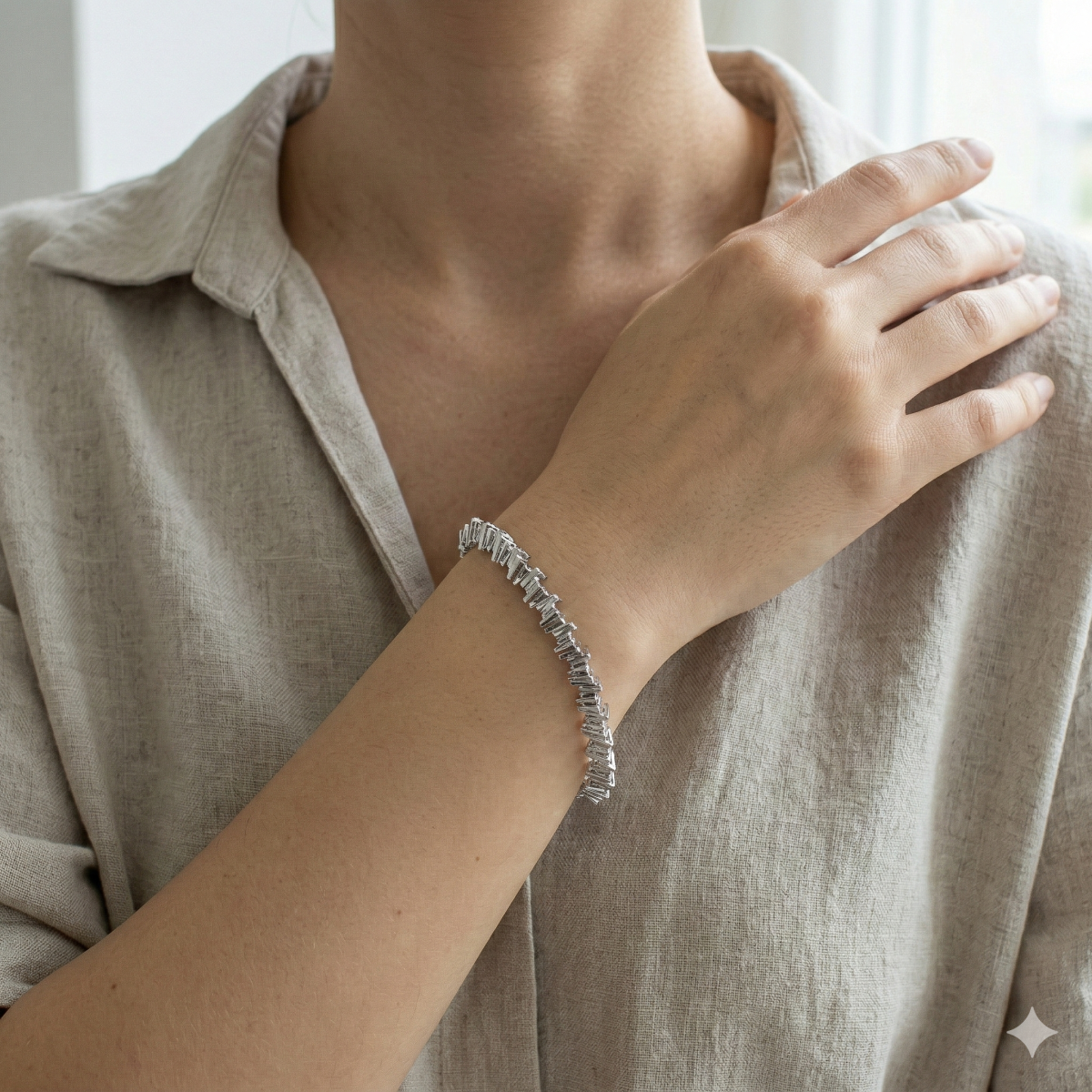 Damen Armband Gold/Silber Mit Modernem Glieder-Design