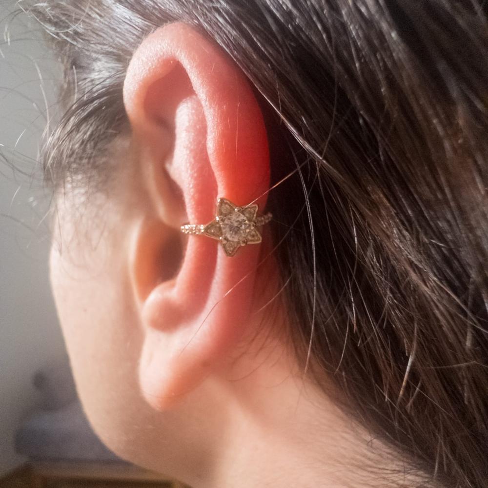 Ear Cuff Damen Gold Stern Zirkonia Ohrschmuck