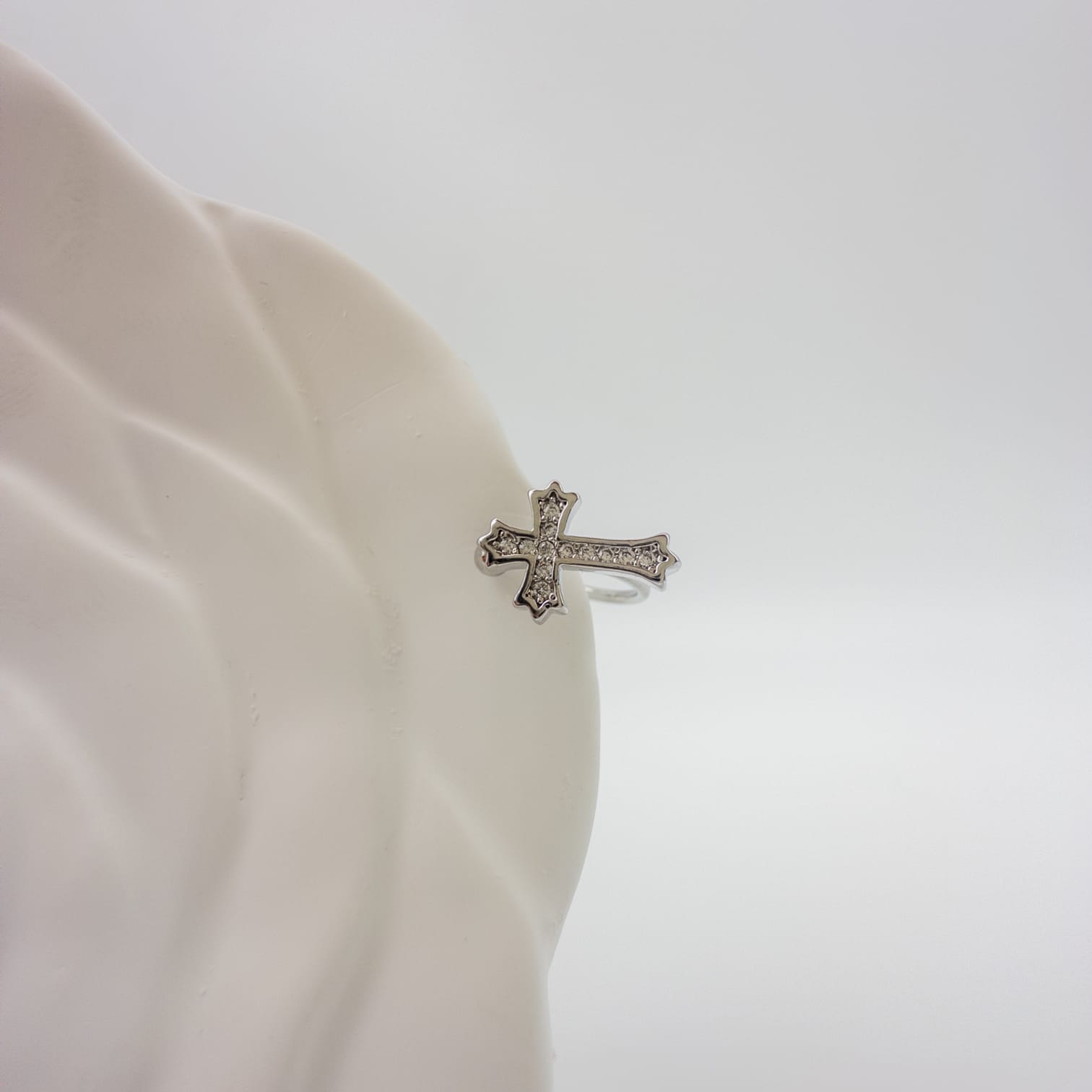 Ear Cuff Damen Silber Kreuz Zirkonia Ohrschmuck