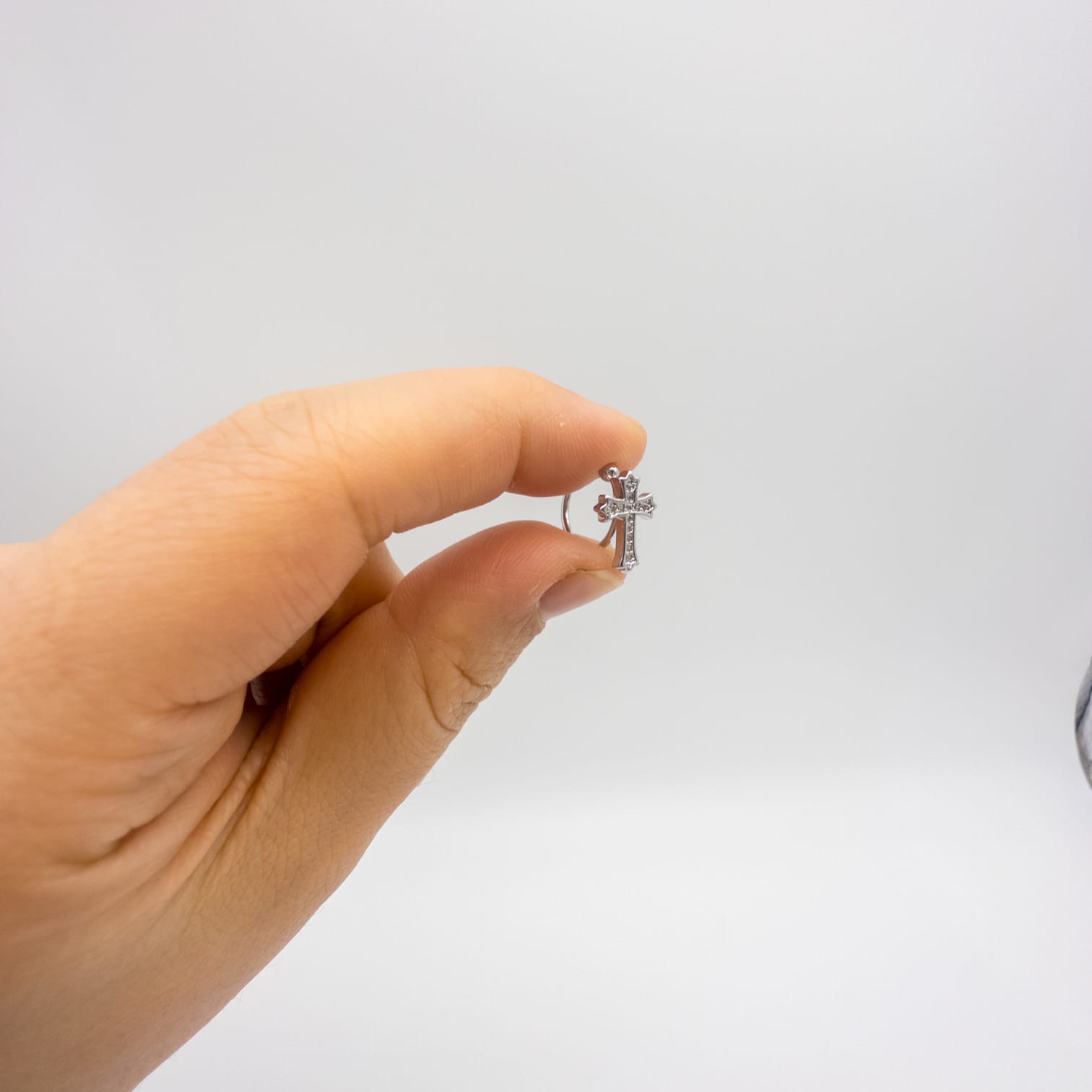 Ear Cuff Damen Silber Kreuz Zirkonia Ohrschmuck