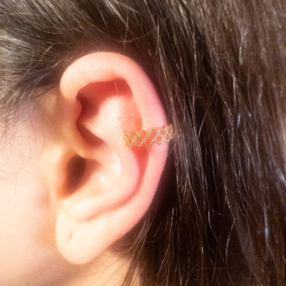 Eleganter Geometrischer Ear Cuff Für Damen Goldfarbener