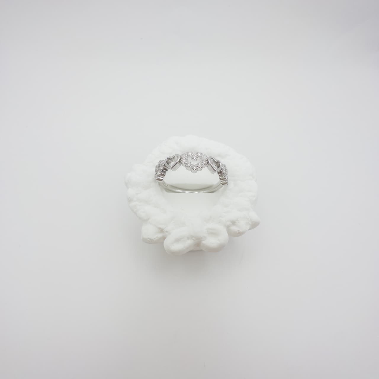 Eleganter Herz Ring Silber Mit Funkelndem Blumenmotiv