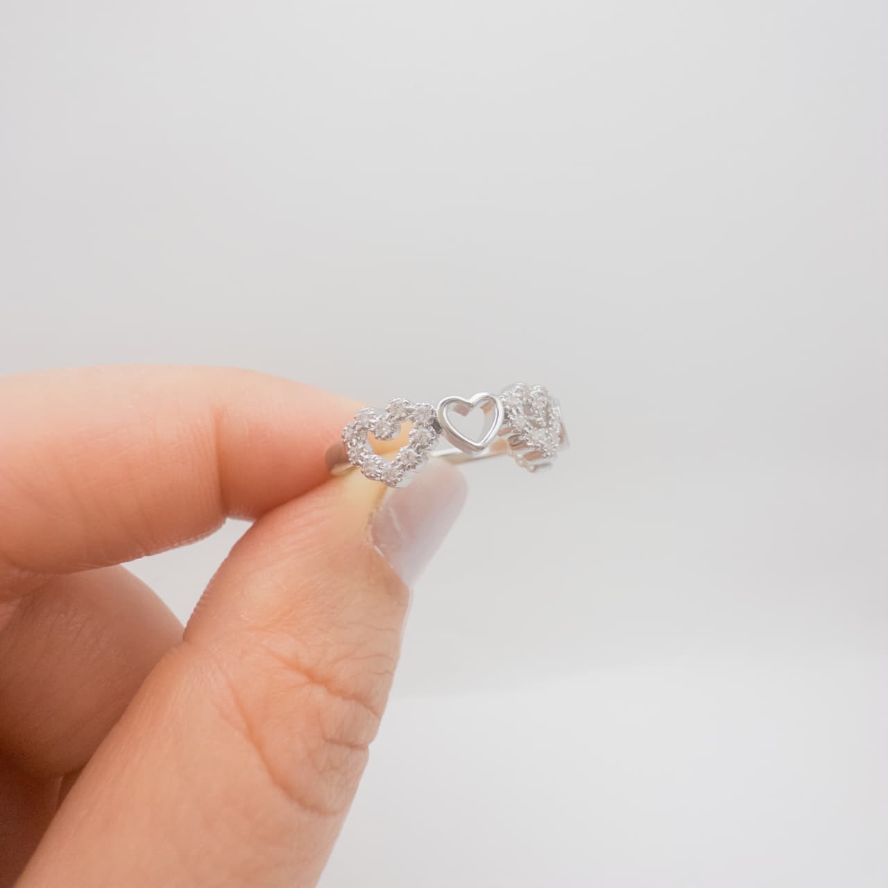 Eleganter Herz Ring Silber Mit Funkelndem Blumenmotiv