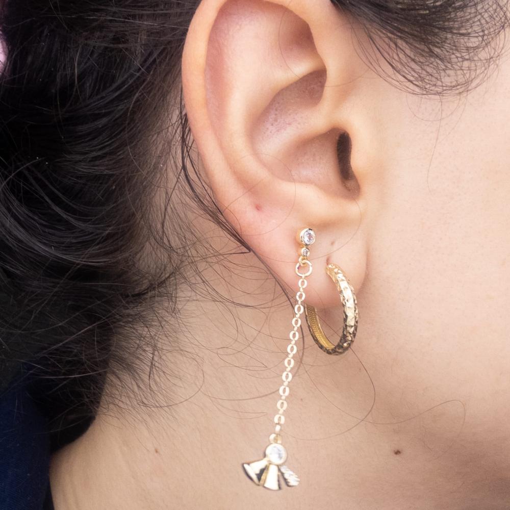 Goldfarbene Hängeohrringe Mit Zirkonia Elegante Damen Ohrringe