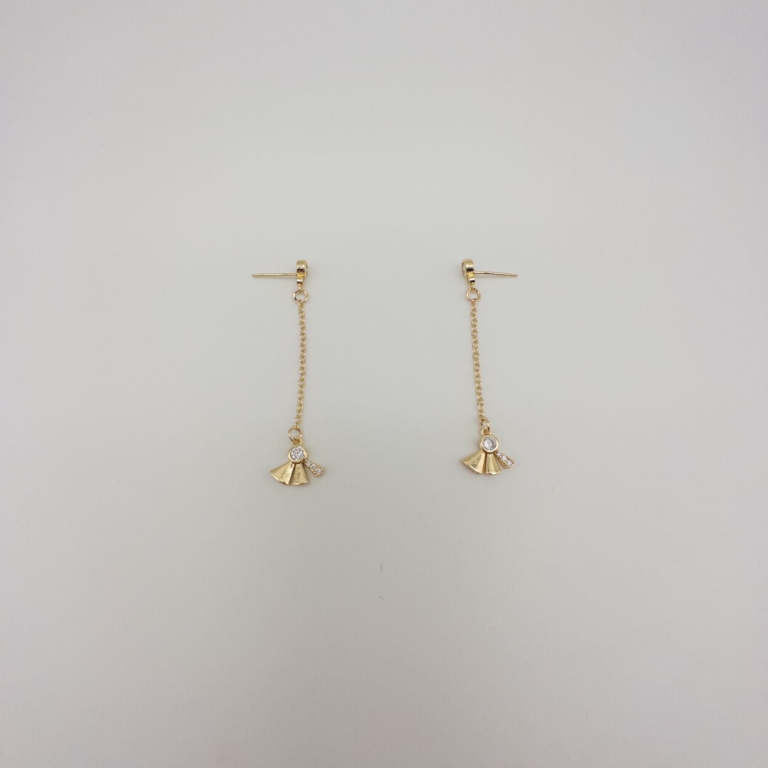 Goldfarbene Hängeohrringe Mit Zirkonia Elegante Damen Ohrringe