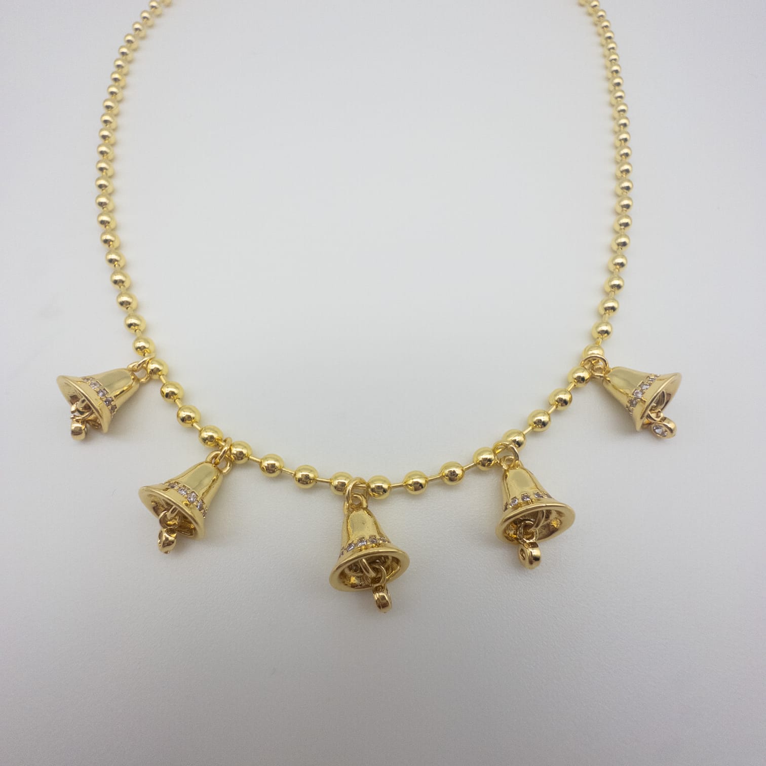 Elegante Weihnachtsglocken Halskette In Gold Festliche Damenkette