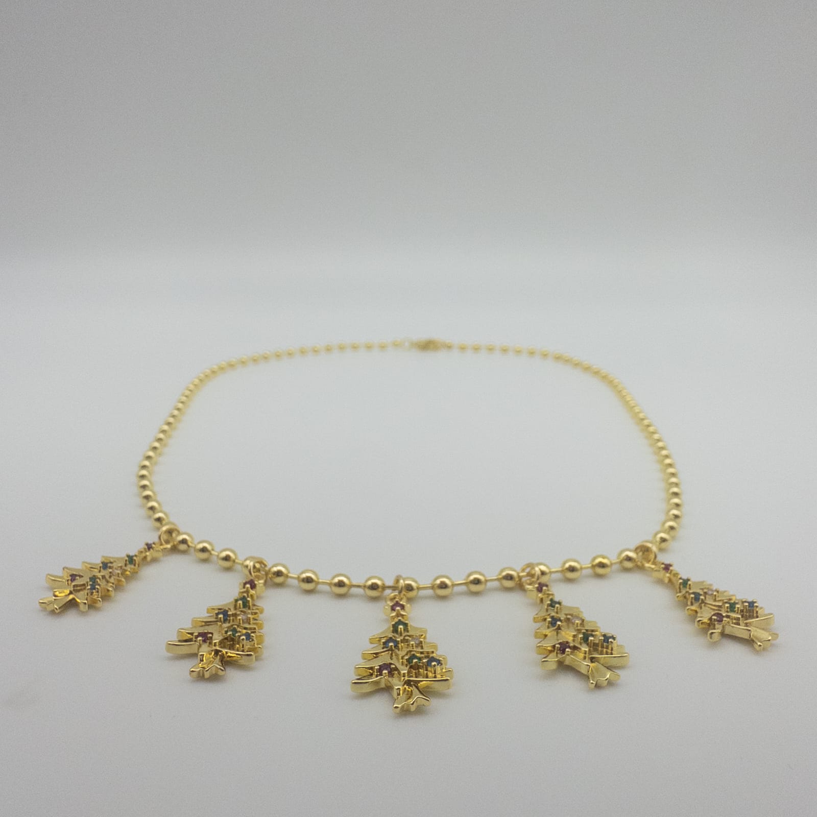 Elegantes Weihnachts-Schmuckset Mit Weihnachtsbaum-Halskette