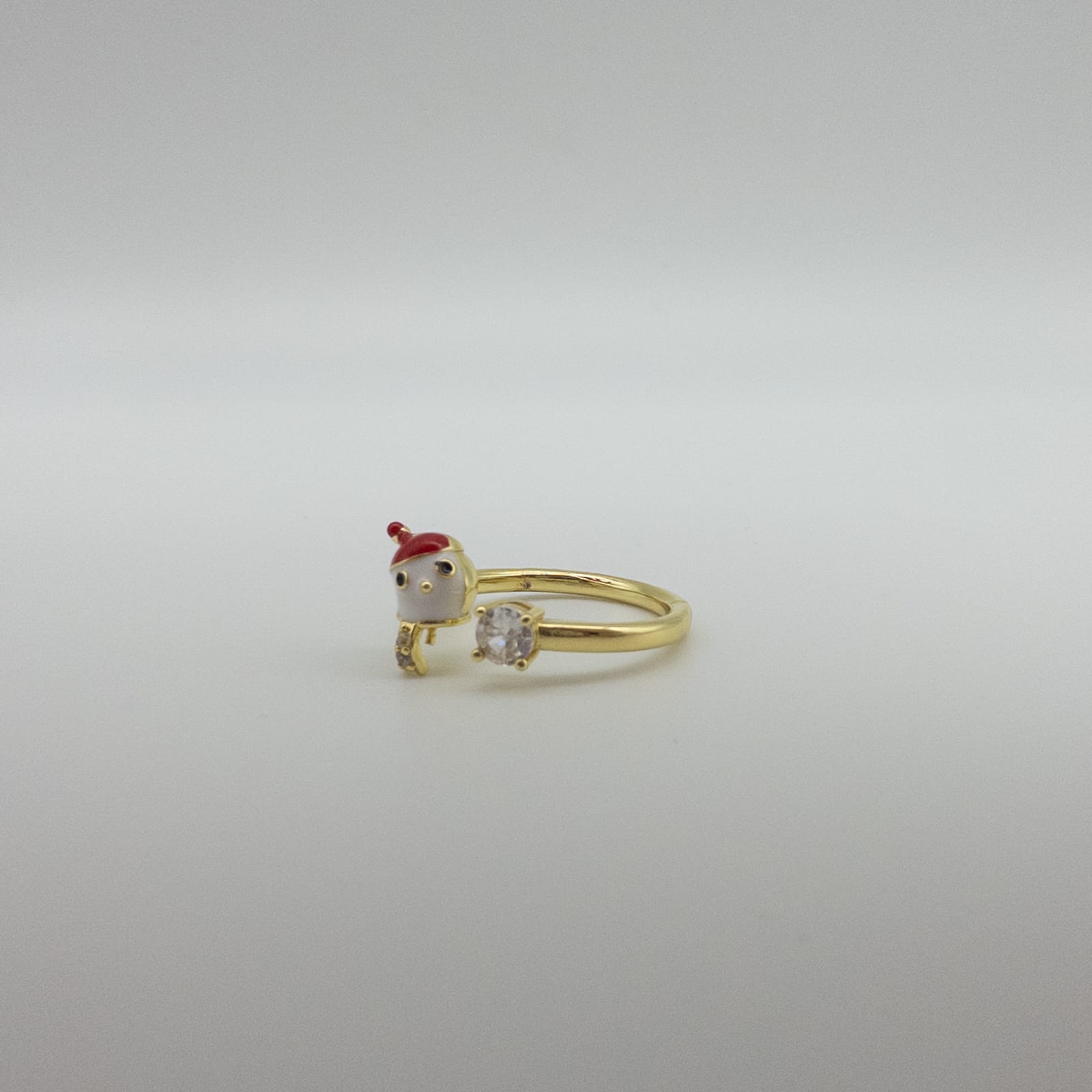 Verstellbarer Goldfarbener Weihnachtsring Mit Santa-Motiv Und