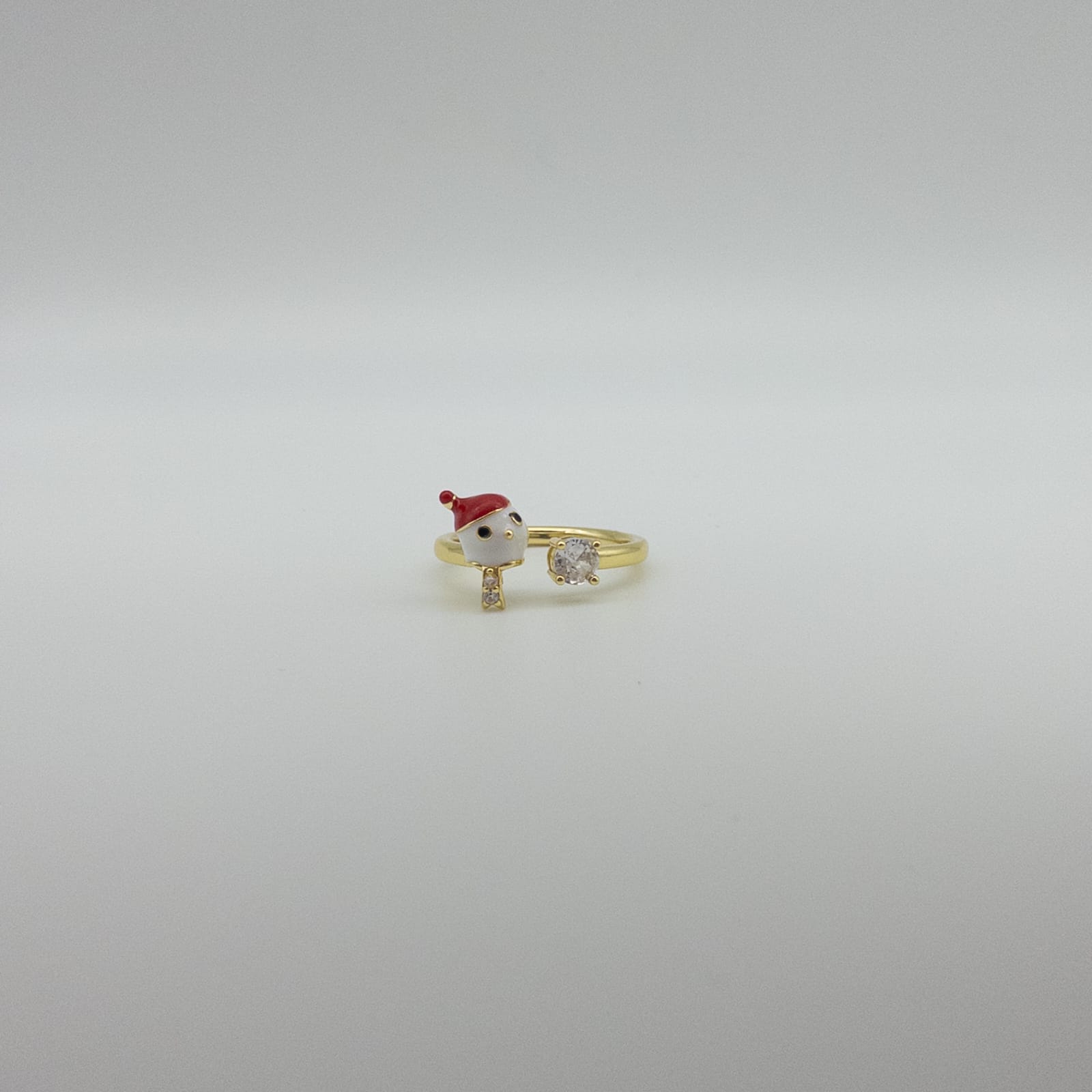 Verstellbarer Goldfarbener Weihnachtsring Mit Santa-Motiv Und
