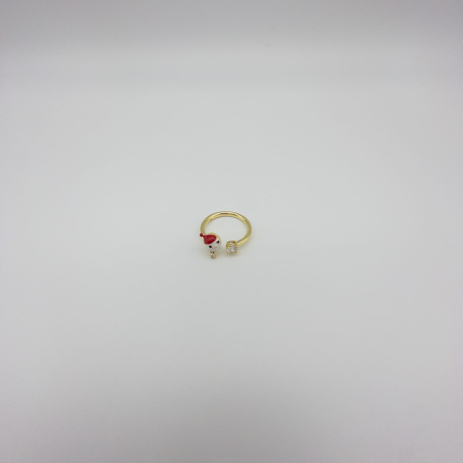 Verstellbarer Goldfarbener Weihnachtsring Mit Santa-Motiv Und