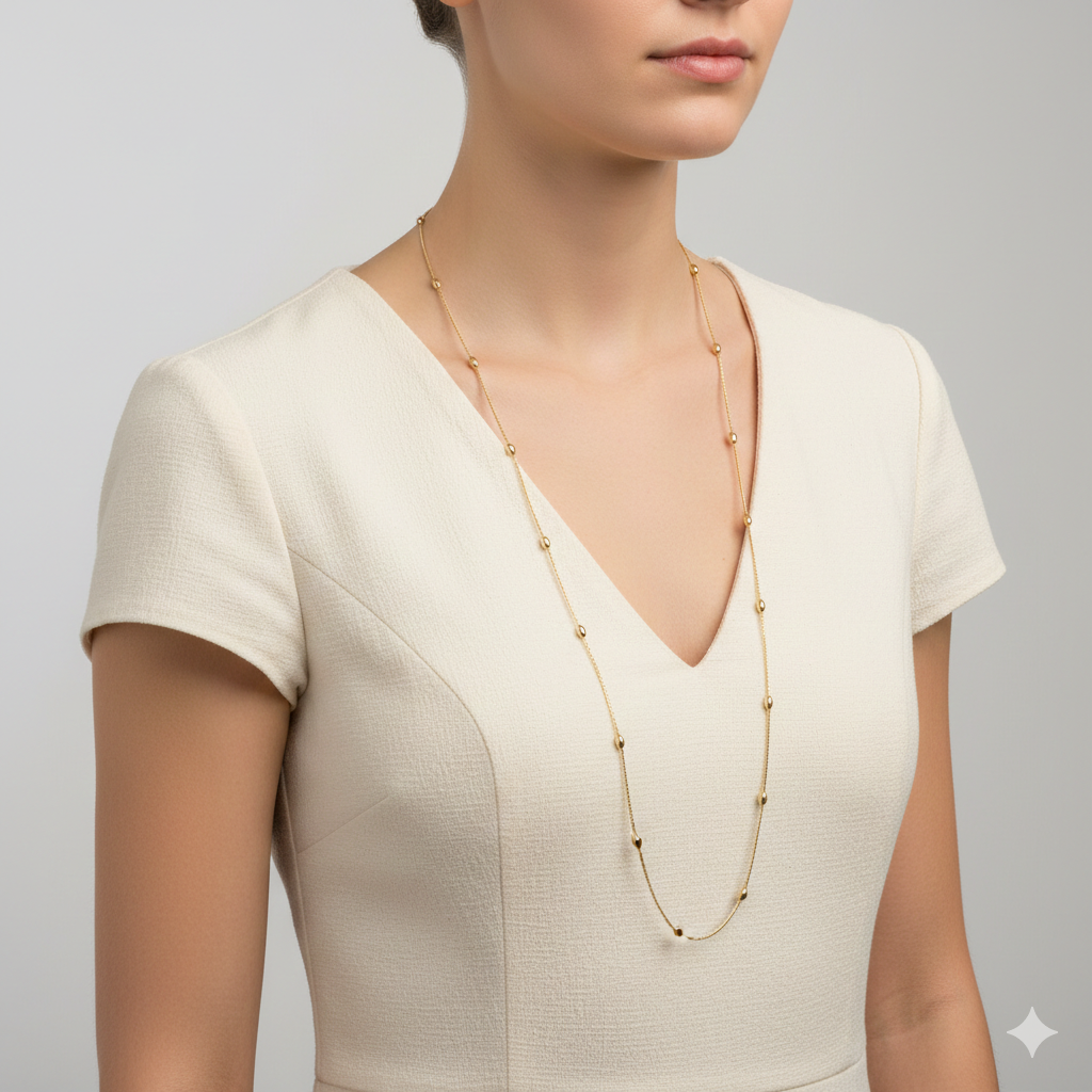 Elegante Gold-Halskette Mit Perlen-Details