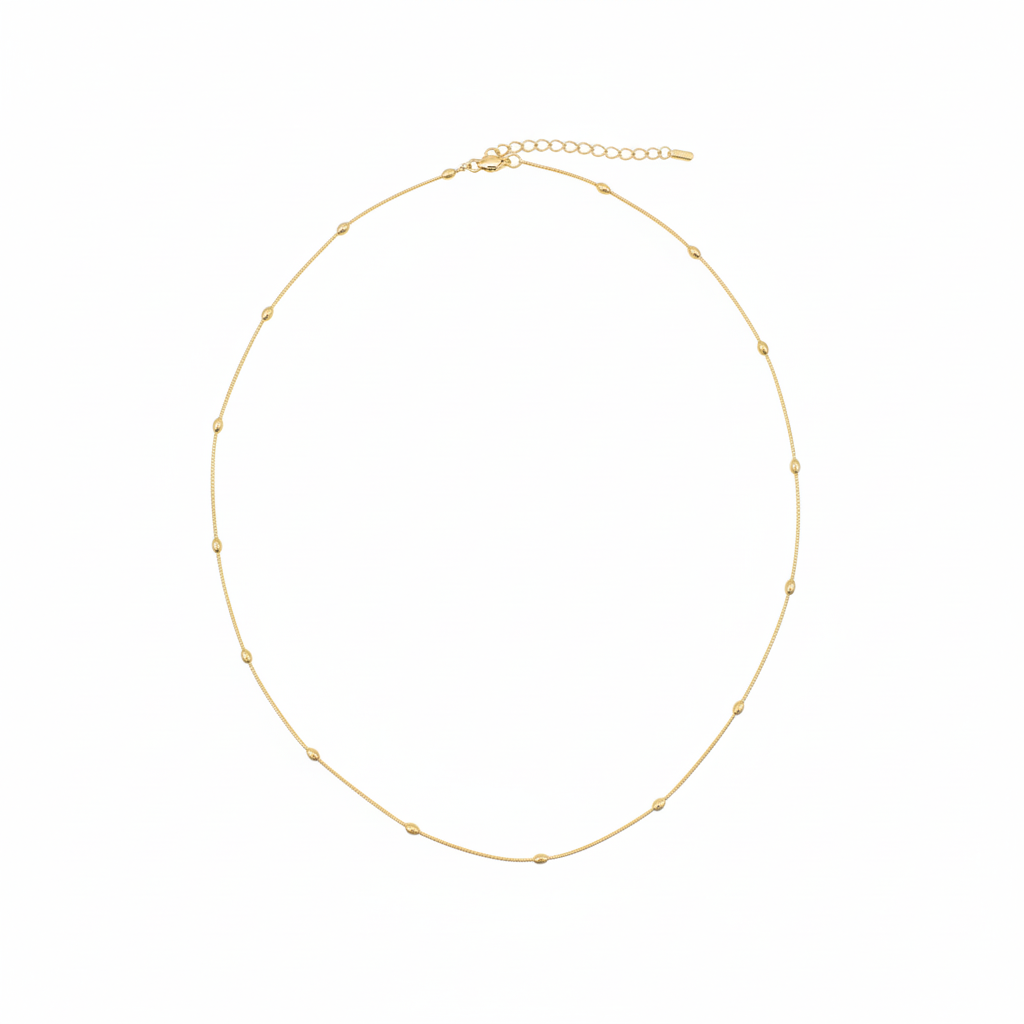 Elegante Gold-Halskette Mit Perlen-Details