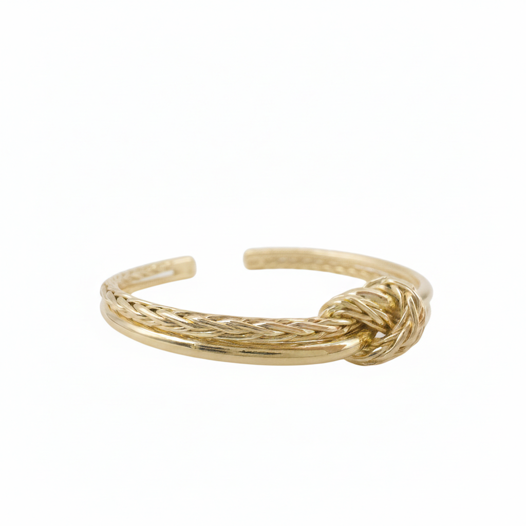 Eleganter Offener Armreif Mit Knoten-Design In Goldoptik