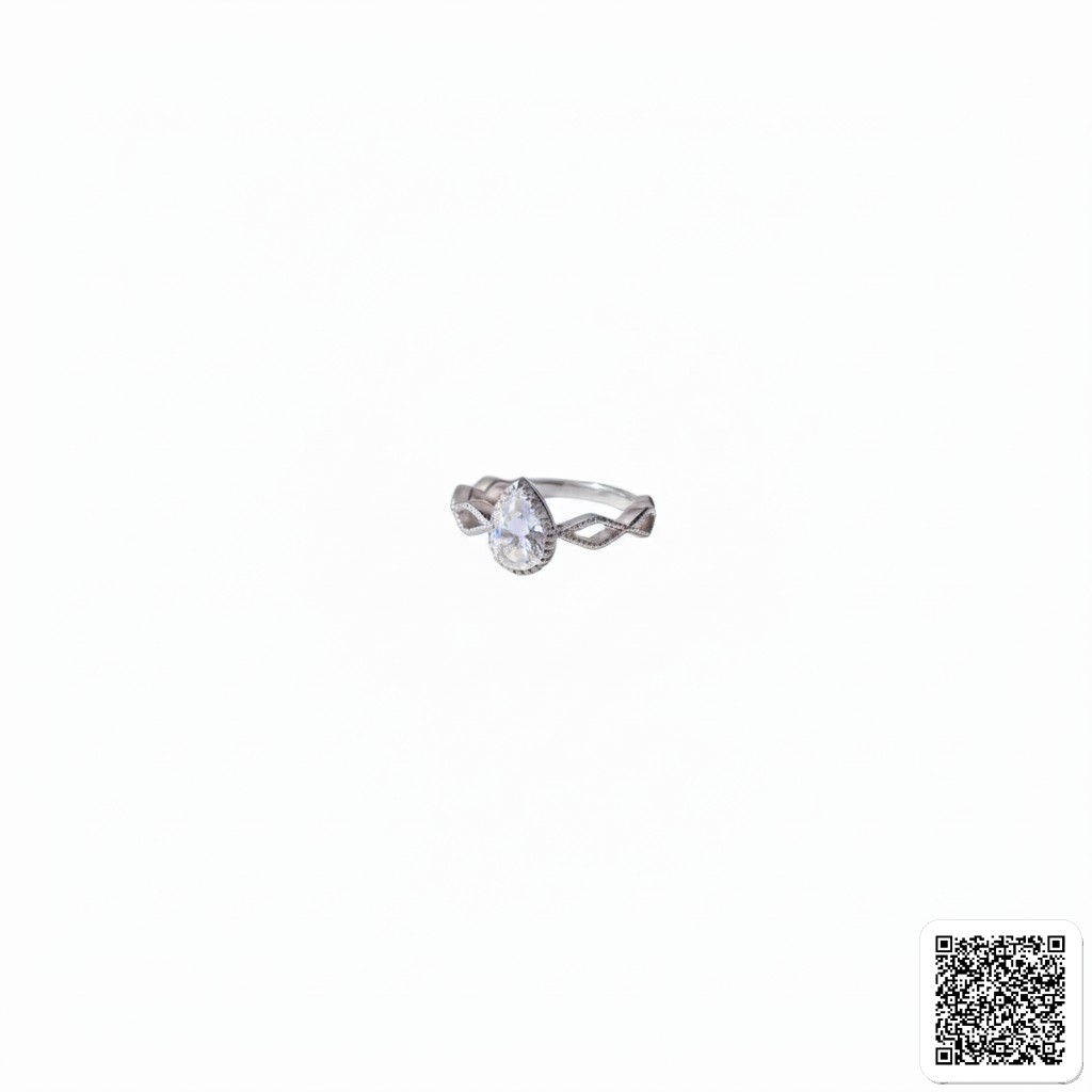 Eleganter Damen Ring Silber Mit Funkelndem Tropfenstein