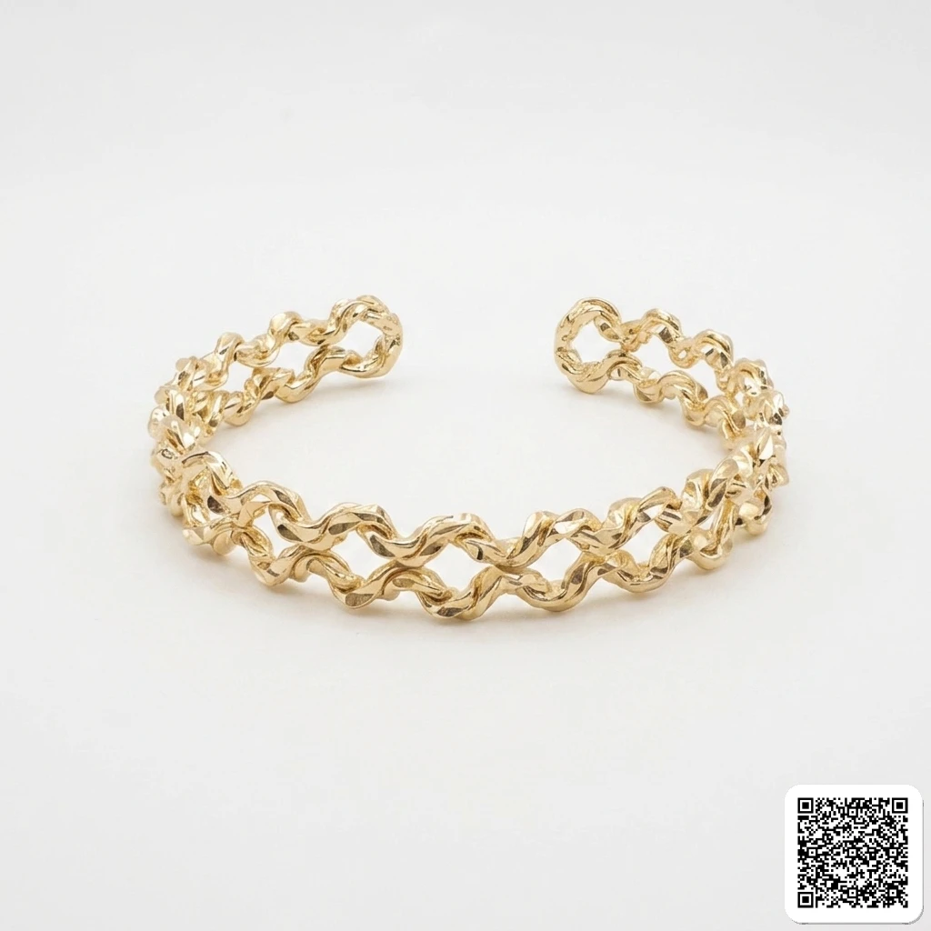 Eleganter Goldring Mit Filigranem Wellen-Design