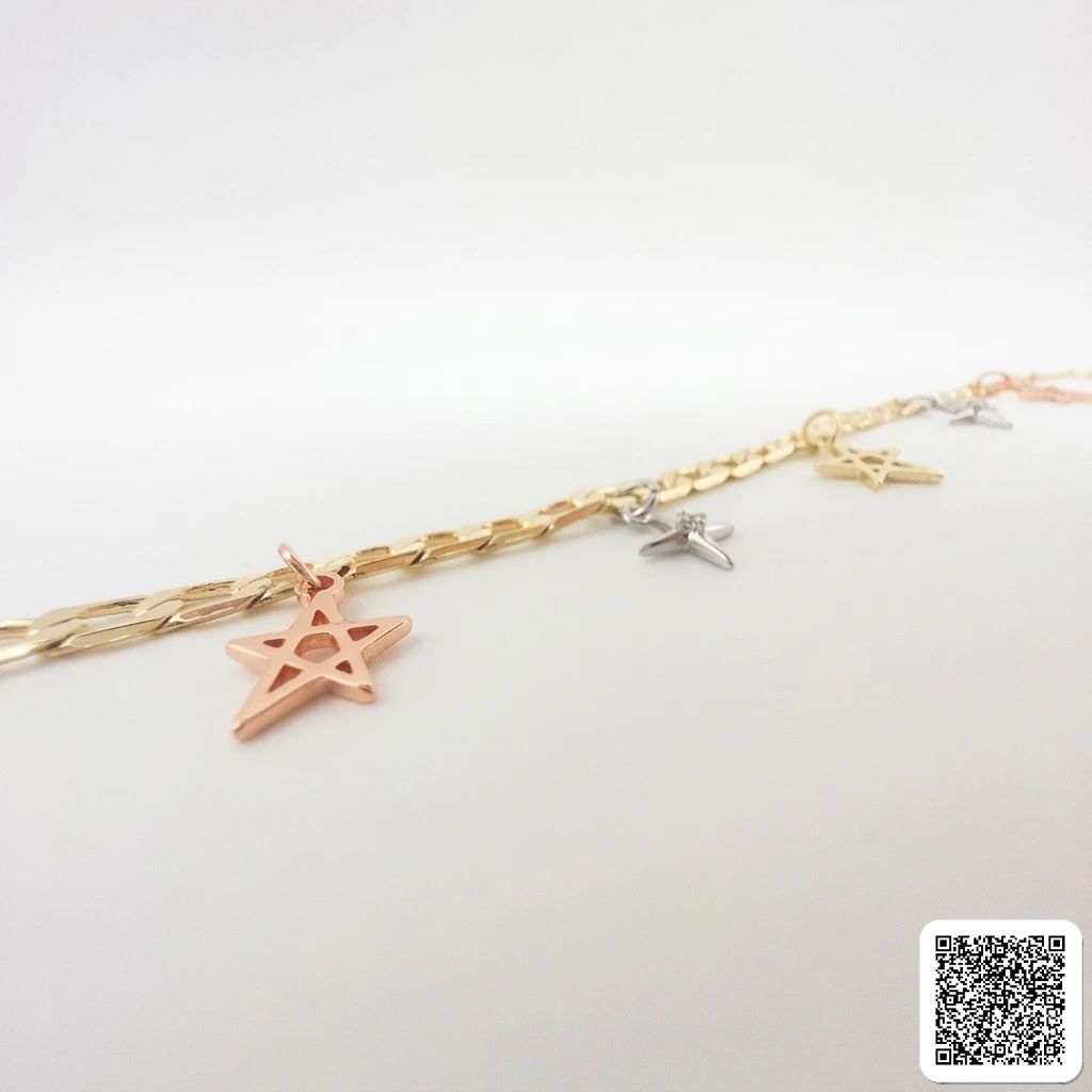 Elegantes Damen-Armband Mit Seestern- & Muschel-Anhänger Tricolor