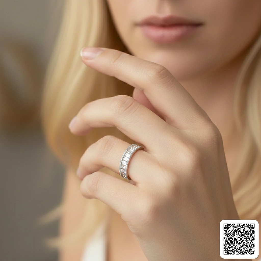 Eleganter Damen Ring Silber Mit Funkelndem Kristallband