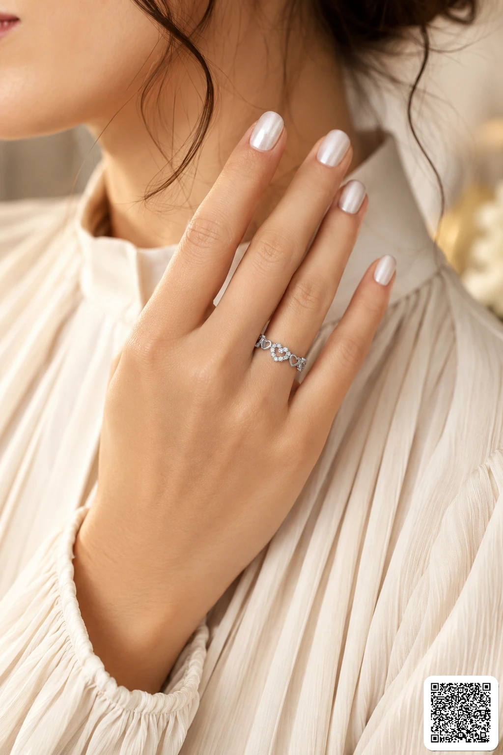 Eleganter Herz Ring Silber Mit Funkelndem Blumenmotiv