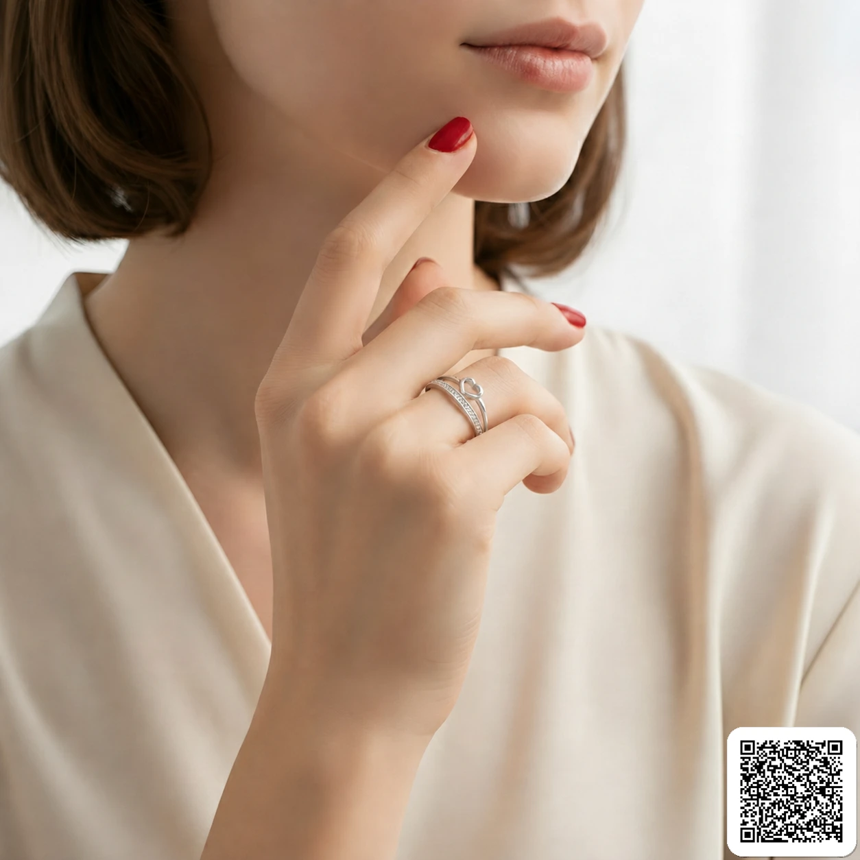 Eleganter Herz Ring Silber Mit Funkelndem Steinband