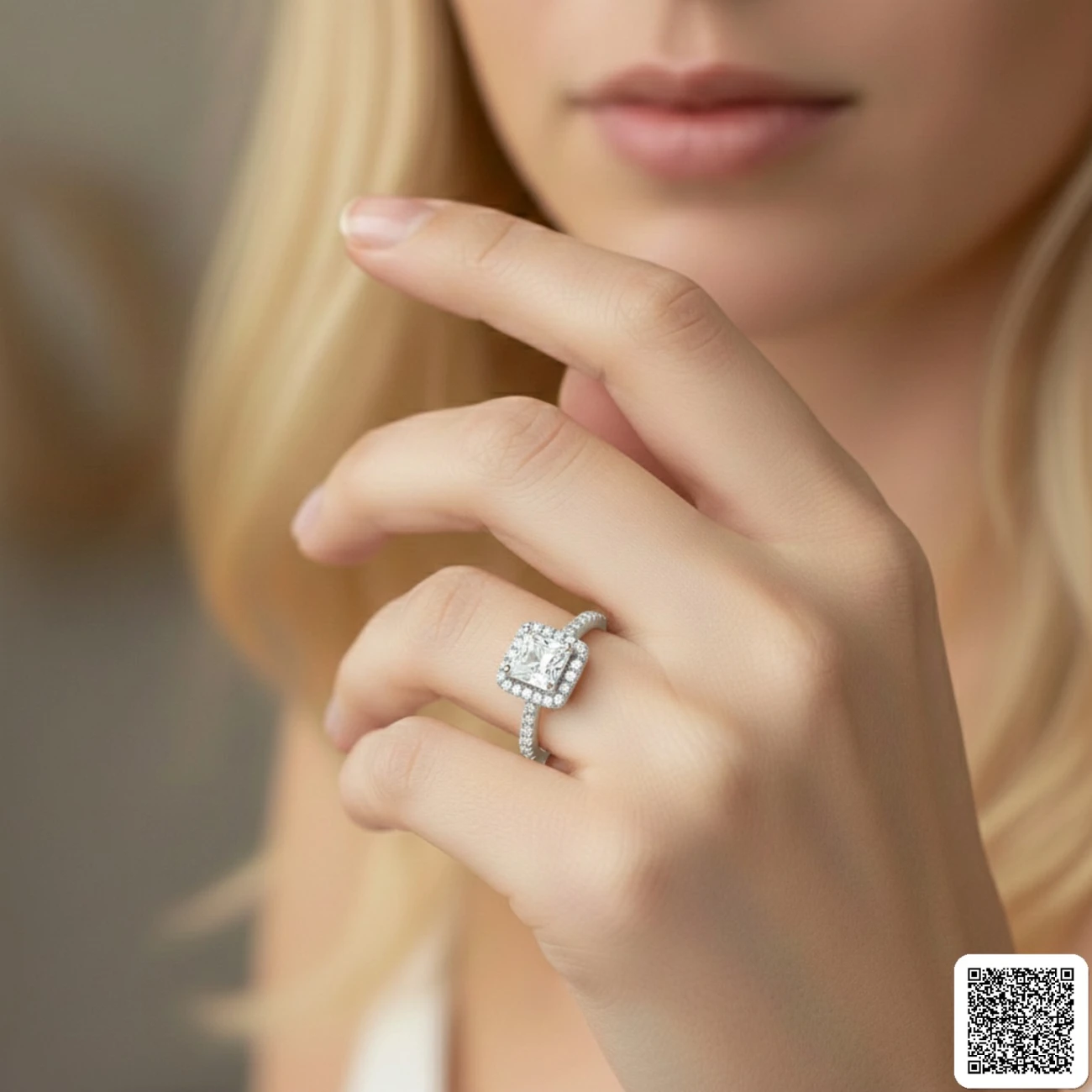 925 Silberring Mit Quadratischem Zirkonia Eleganter