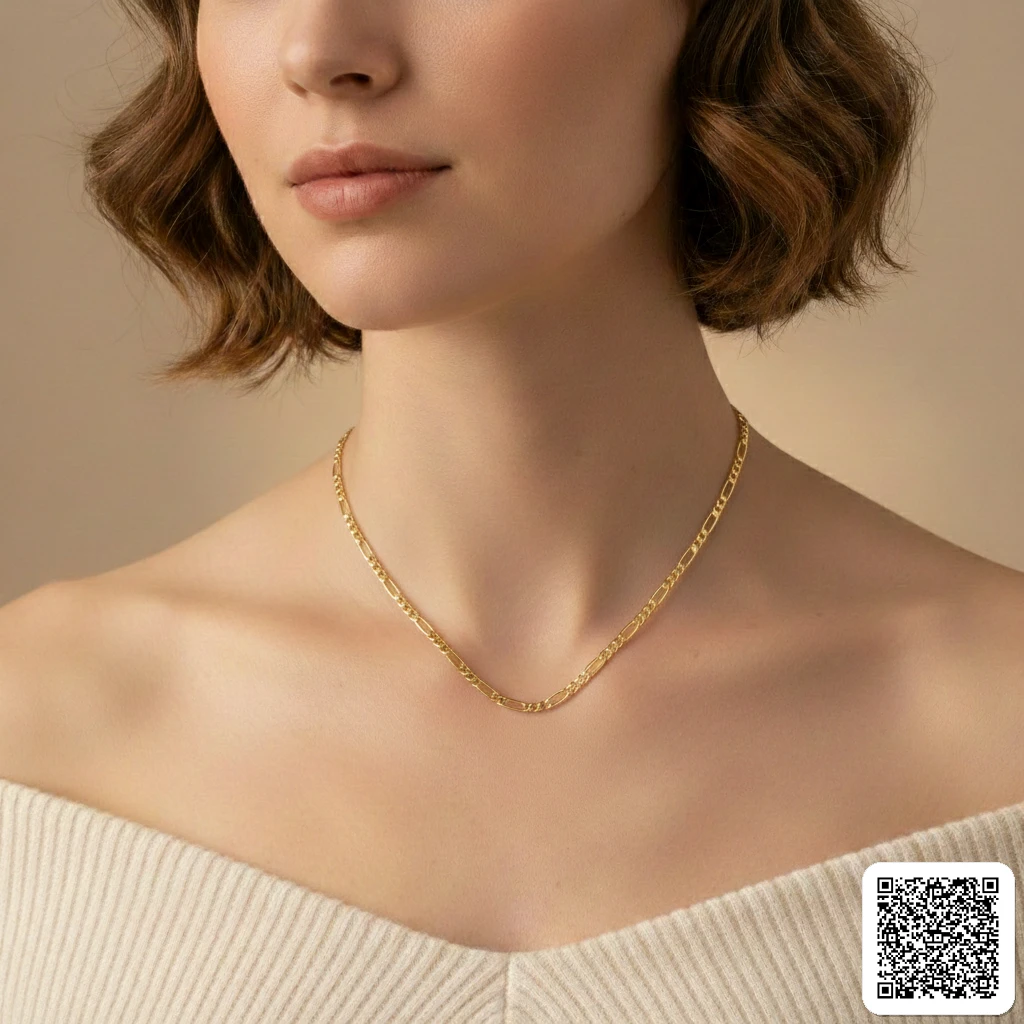 Goldene Figaro Halskette Für Damen Elegante Goldkette In Goldoptik