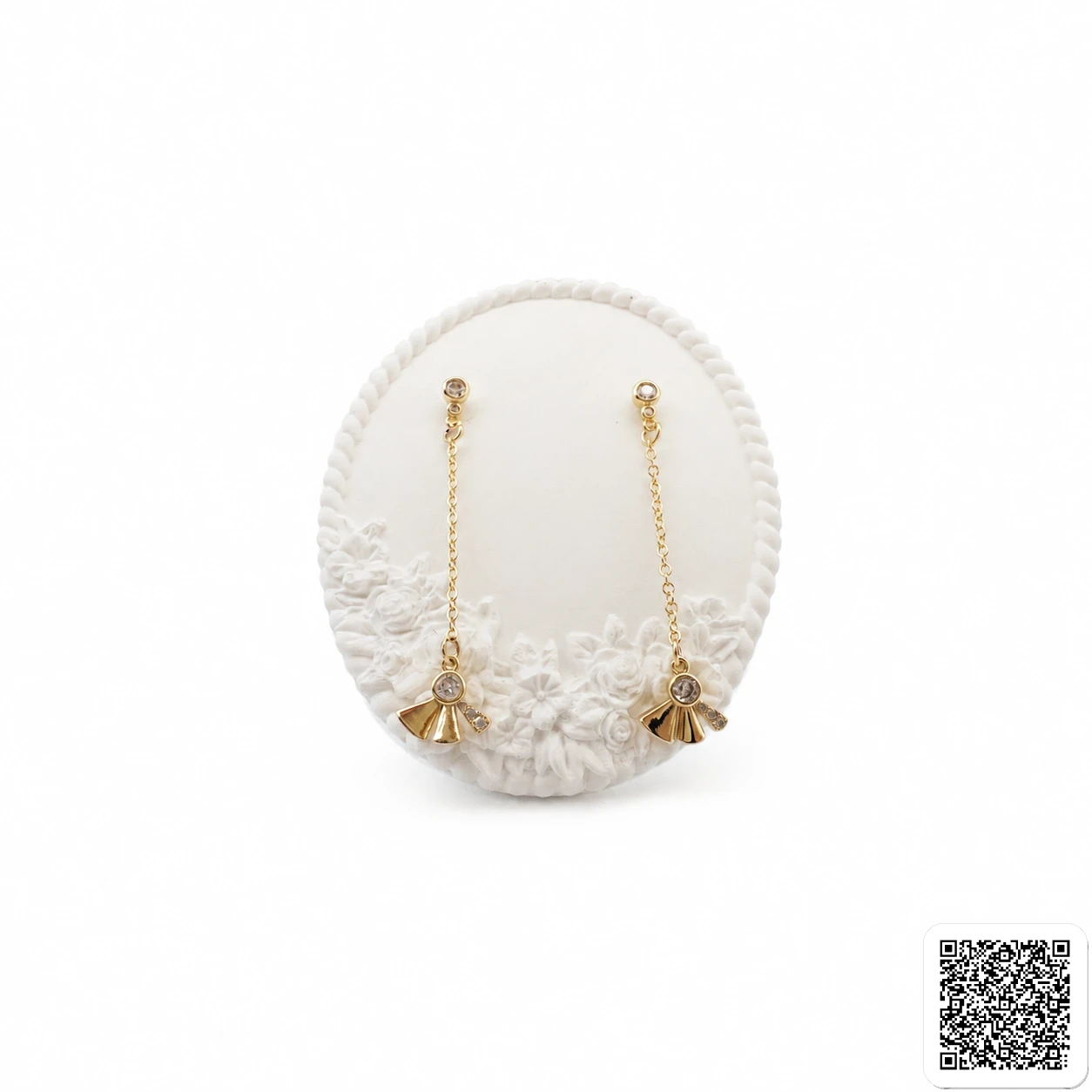 Goldfarbene Hängeohrringe Mit Zirkonia Elegante Damen Ohrringe