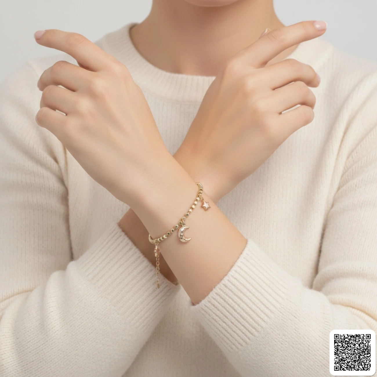 Mond & Sterne Charm-Armband Elegantes Damenarmband In Goldoptik