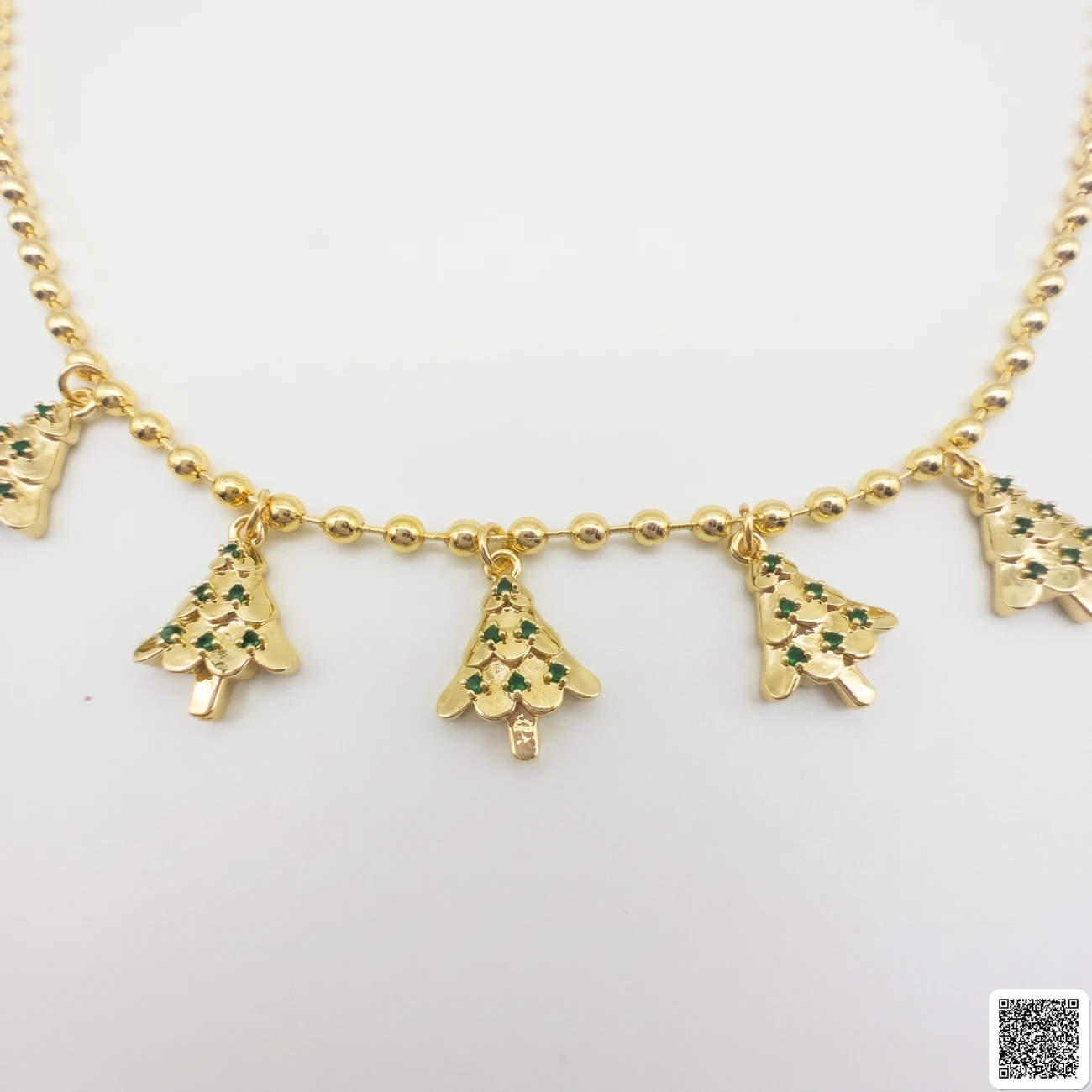 Elegante Weihnachtsbaum Halskette In Gold Damenkette Mit Fünf