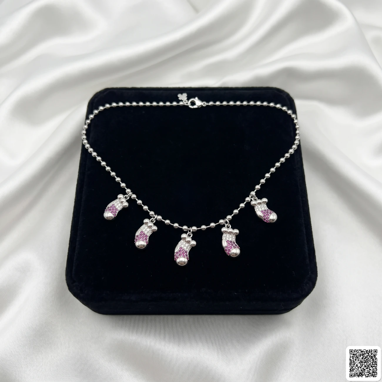 Süße Bärentatzen Halskette Mit Rosa Zirkonia Für Damen Elegante