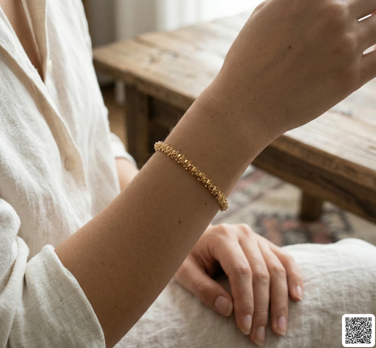 Damen Armband Gold/Silber Mit Modernem Glieder-Design