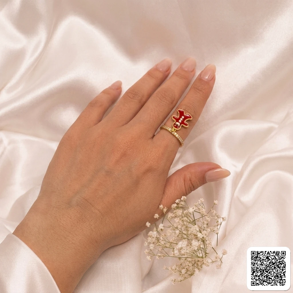 Goldenes Lebkuchenmännchen Schmuckset Mit Kette Und Ring