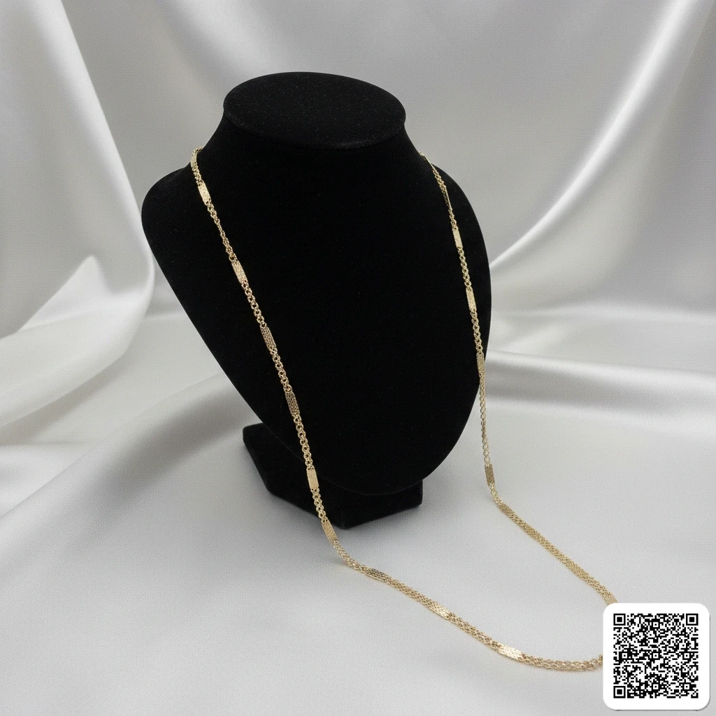 Elegante Lange Damen-Halskette In Goldoptik