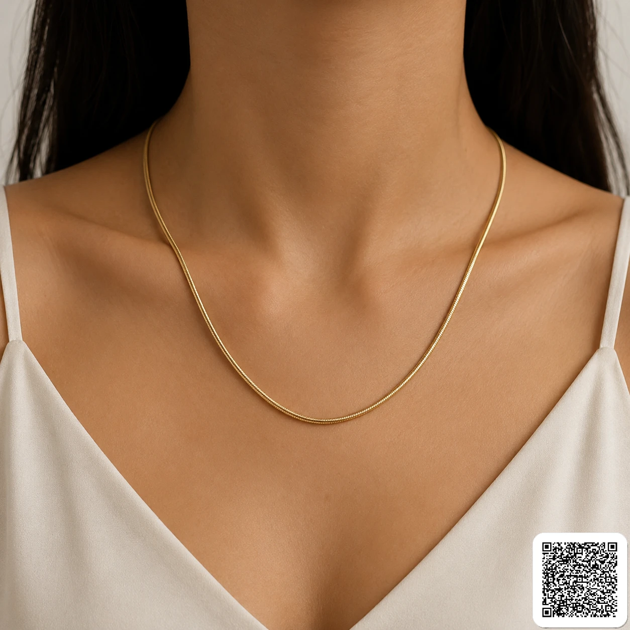  Goldfarbene Minimalistische Schlangenkette Elegante Damen