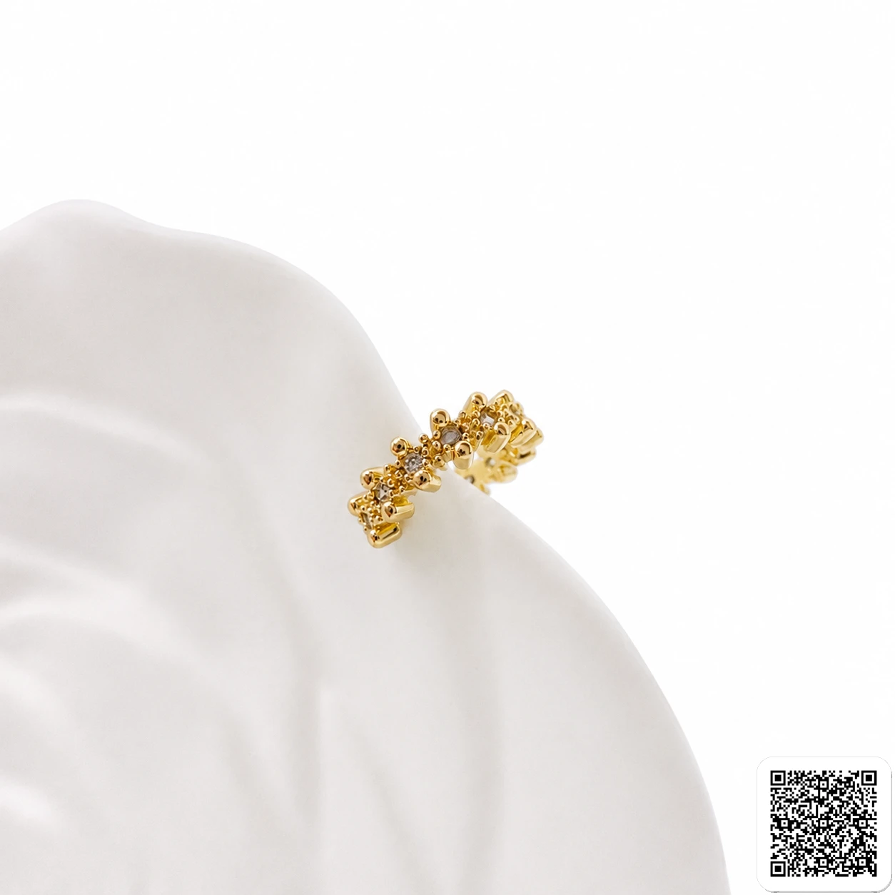 Ear Cuff Damen Gold Eleganter Zirkonia Ohrschmuck