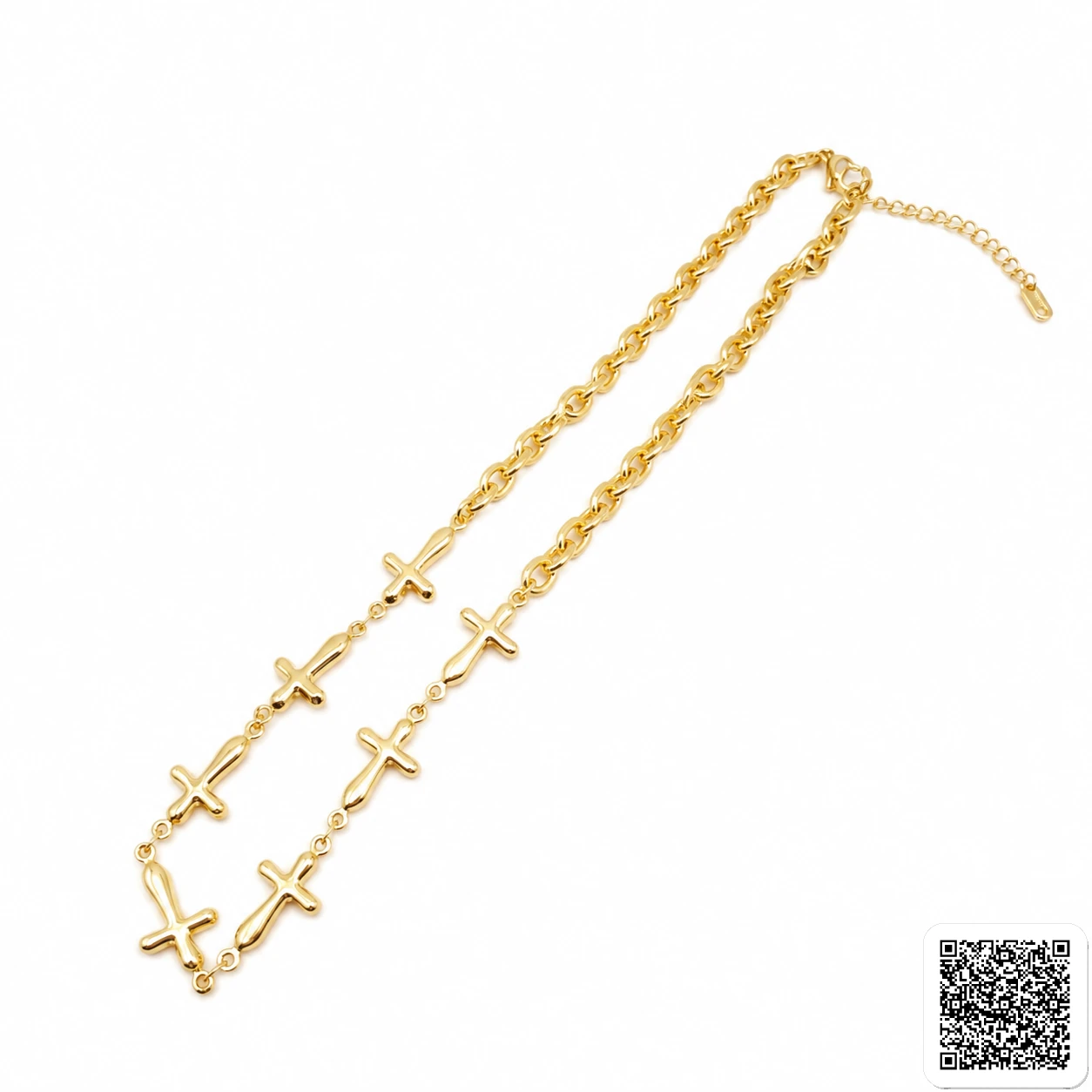 Luxuriöse Goldfarbene Kreuz Halskette Für Damen Eleganter