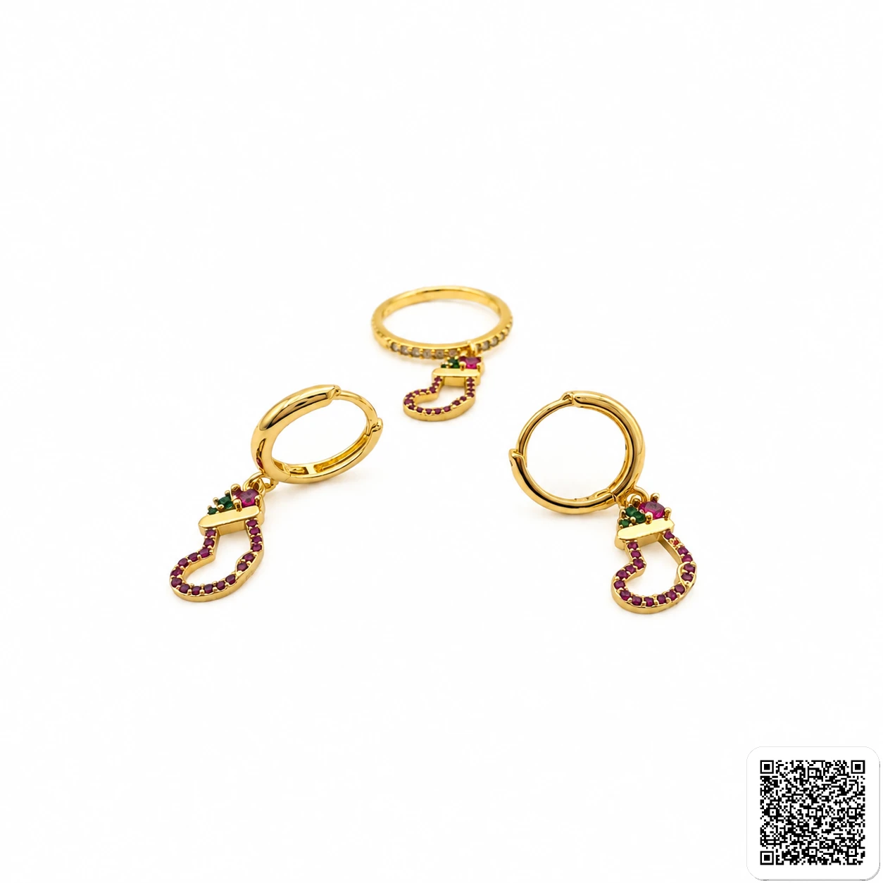 Goldfarbene Hufeisen Ohrringe Mit Passendem Ring Elegantes