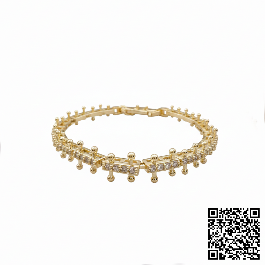 Jada Weißes Kristall Gold Armreif 14K Vergoldet