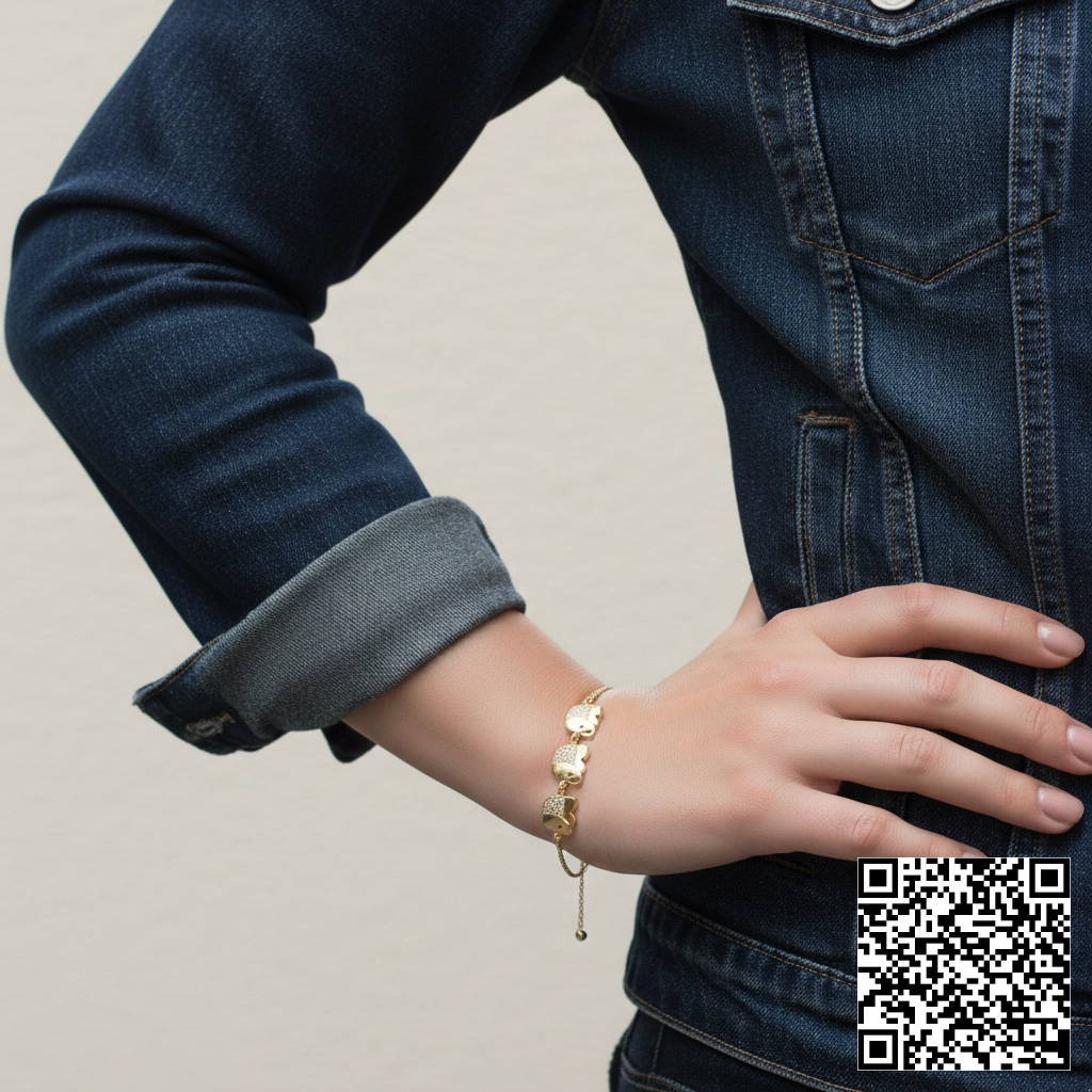Elegantes Gold-Armband Mit Herz-Elementen