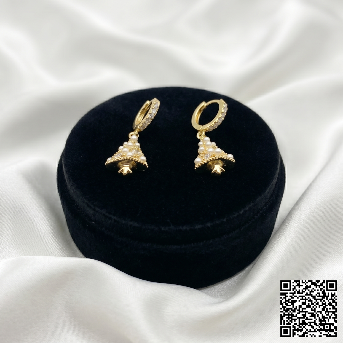 Perlen-Hängeohrringe In Gold Elegantes Vintage-Design