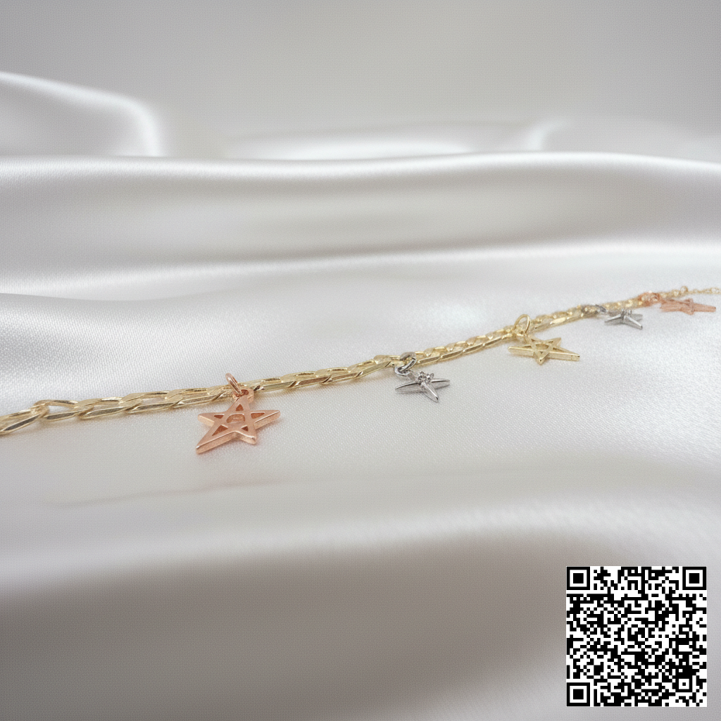 Elegantes Damen-Armband Mit Seestern- & Muschel-Anhänger Tricolor