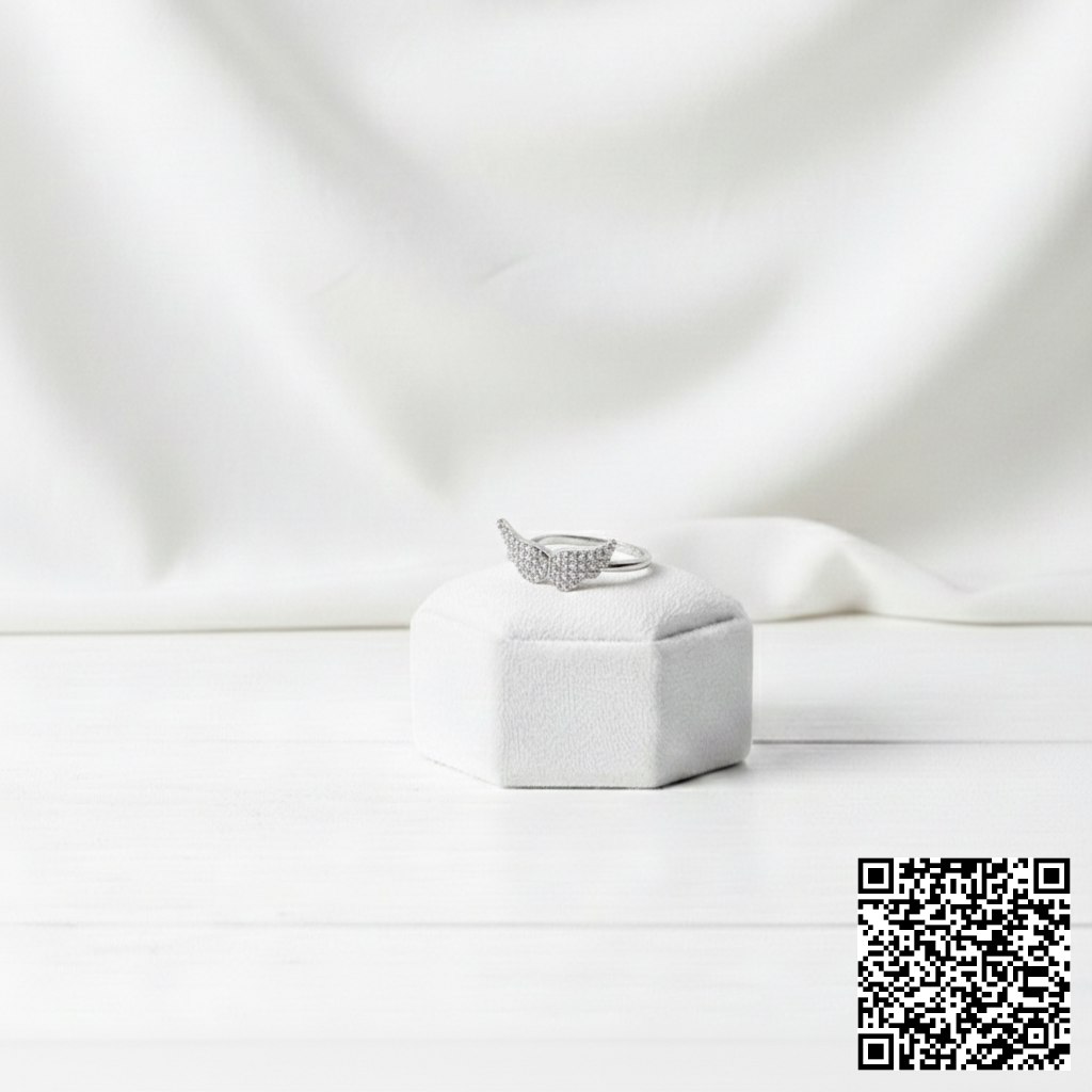 Eleganter Flügelring Mit Zirkonia Silberfarbener Damenring